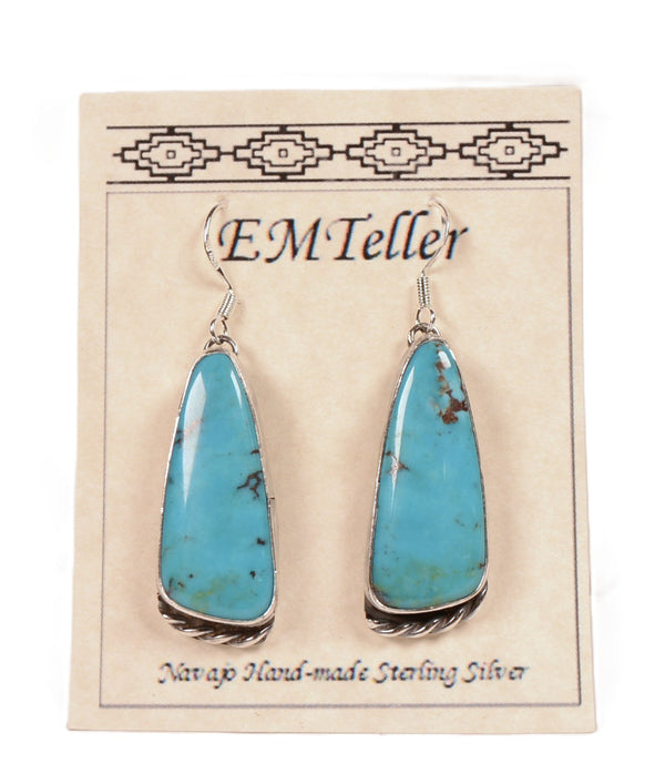Navajo Sterling Silver and Turquoise Earrings By Mary C. and Everett Teller
