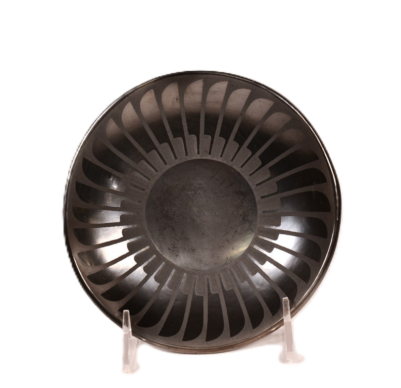 San Ildefonso Pueblo Blackware Plate By Maria Popovi