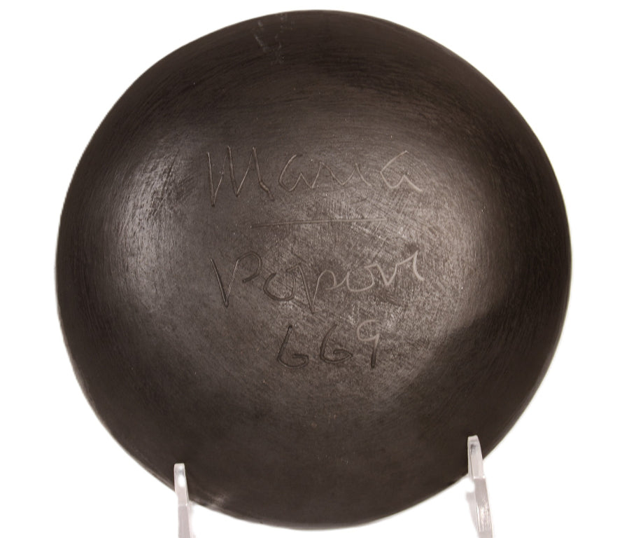 San Ildefonso Pueblo Blackware Plate By Maria Popovi