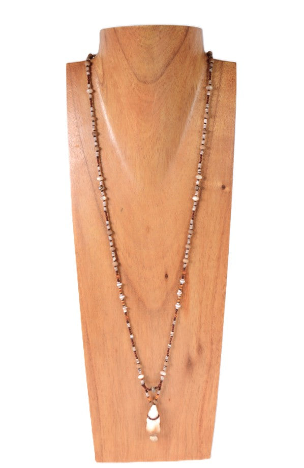 Zuni Pueblo Beaded with Beaver Fetish Necklace