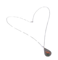 Zuni Pueblo Red Cardinal Inlay Pendant Necklace By LW