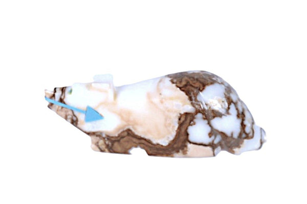 Zuni Pueblo Picasso Marble Bear Fetish By Abby Quam