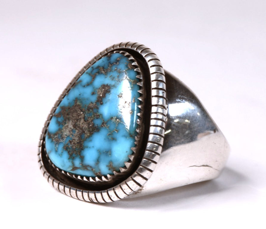 Navajo Turquoise Ring By W. Johnson