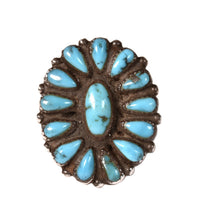 Zuni Pueblo Cluster Turquoise Ring