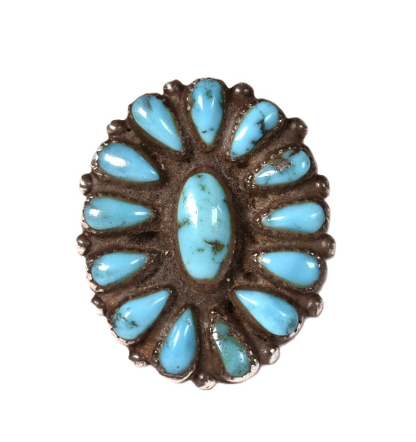 Zuni Pueblo Cluster Turquoise Ring