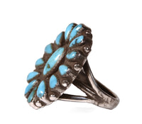 Zuni Pueblo Cluster Turquoise Ring