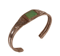 Navajo Green Square Cut Turquoise Bracelet