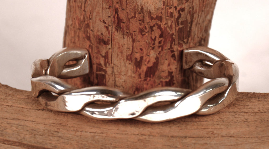 Navajo Heavy Twisted Sterling Silver Bracelet