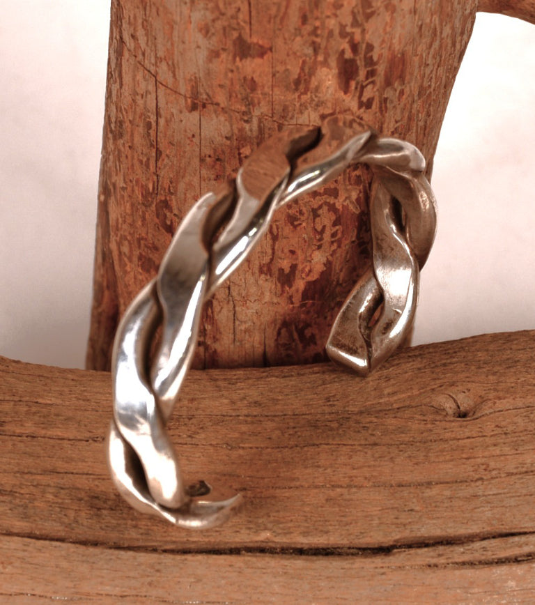 Navajo Heavy Twisted Sterling Silver Bracelet