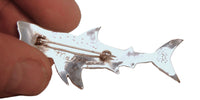 Navajo Sterling Silver Overlay Shark Pin By Mako