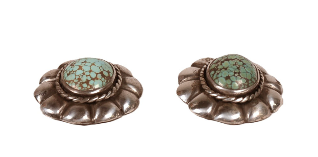 Navajo Sterling Silver and Turquoise Buttons