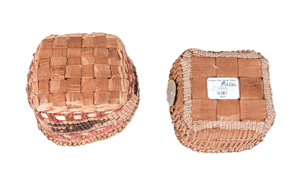 Makah Open Baskets By Eileen Pemil and R. Martin Pair of 2