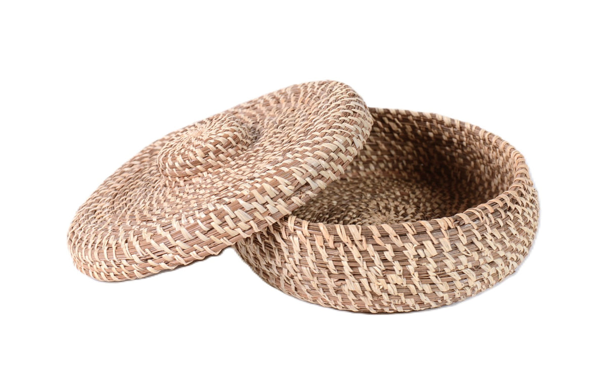 North West Coast Round Lidded Basket