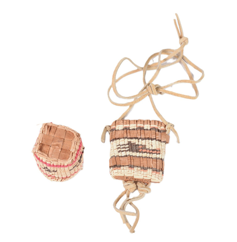 Lummi and Makah Miniature Baskets Pair of 2
