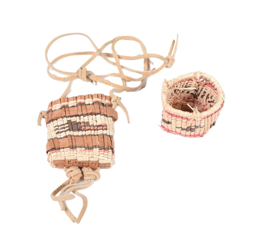 Lummi and Makah Miniature Baskets Pair of 2