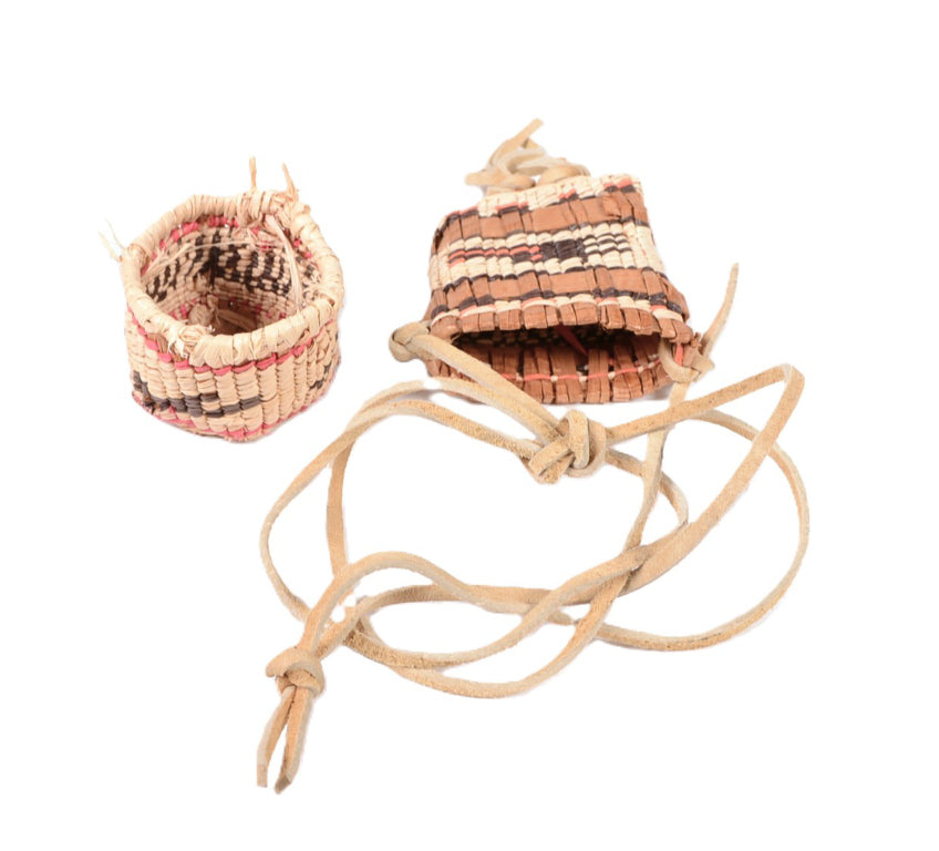 Lummi and Makah Miniature Baskets Pair of 2