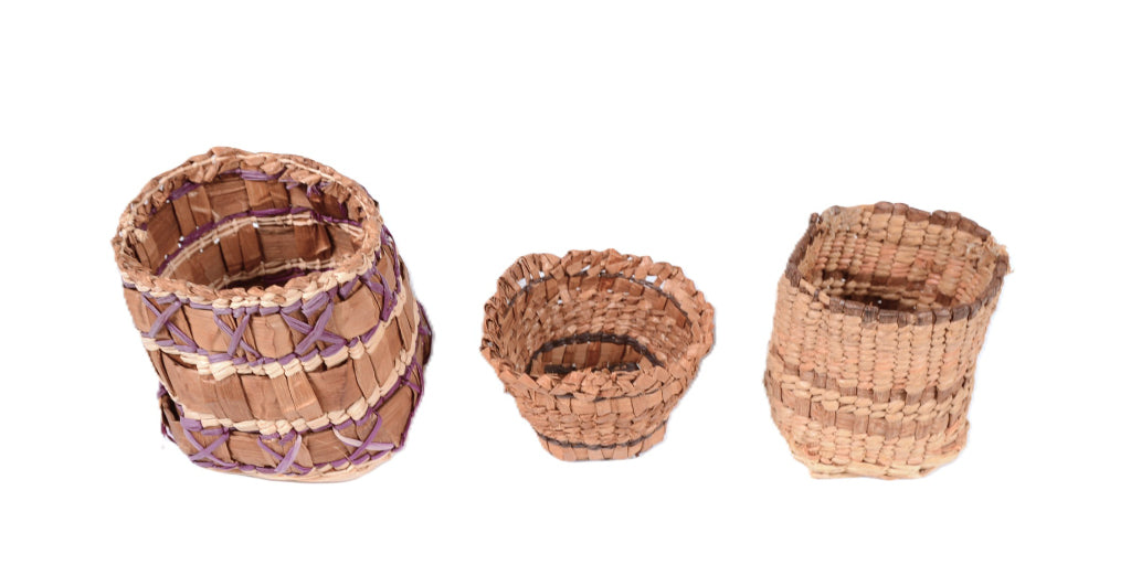 Makah and Lummi Small Baskets Set of 3