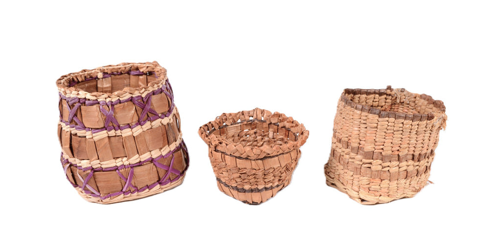 Makah and Lummi Small Baskets Set of 3