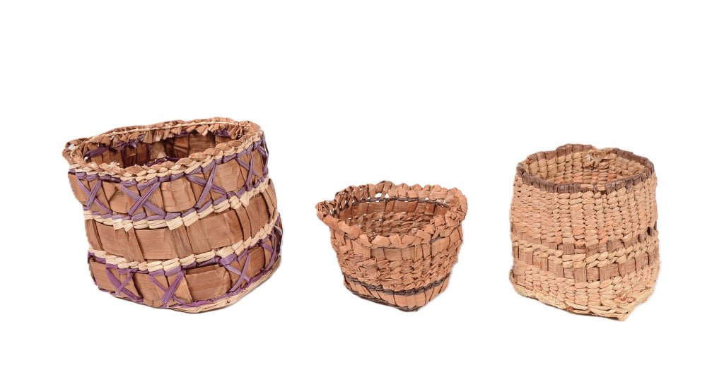 Makah and Lummi Small Baskets Set of 3