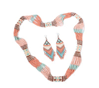 Plains Seed Bead Necklace and Earring Set