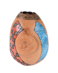 Hopi Pueblo Painted Gourd with Hopi Kachinas By Janice E. Hill