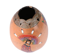 Hopi Pueblo Painted Gourd with Hopi Kachinas By Janice E. Hill