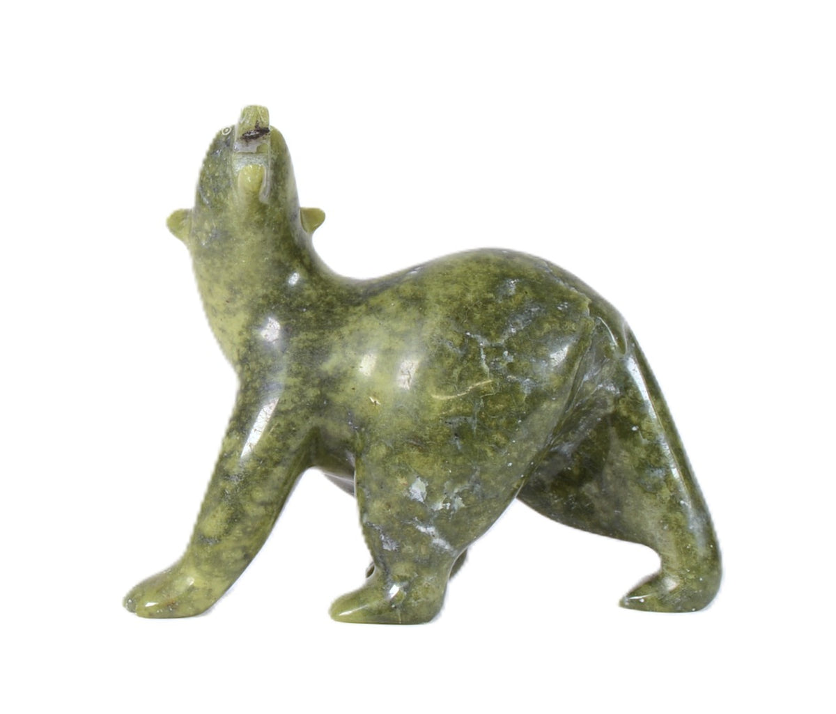 Inuit Green Bear Sculpture By Simeonie