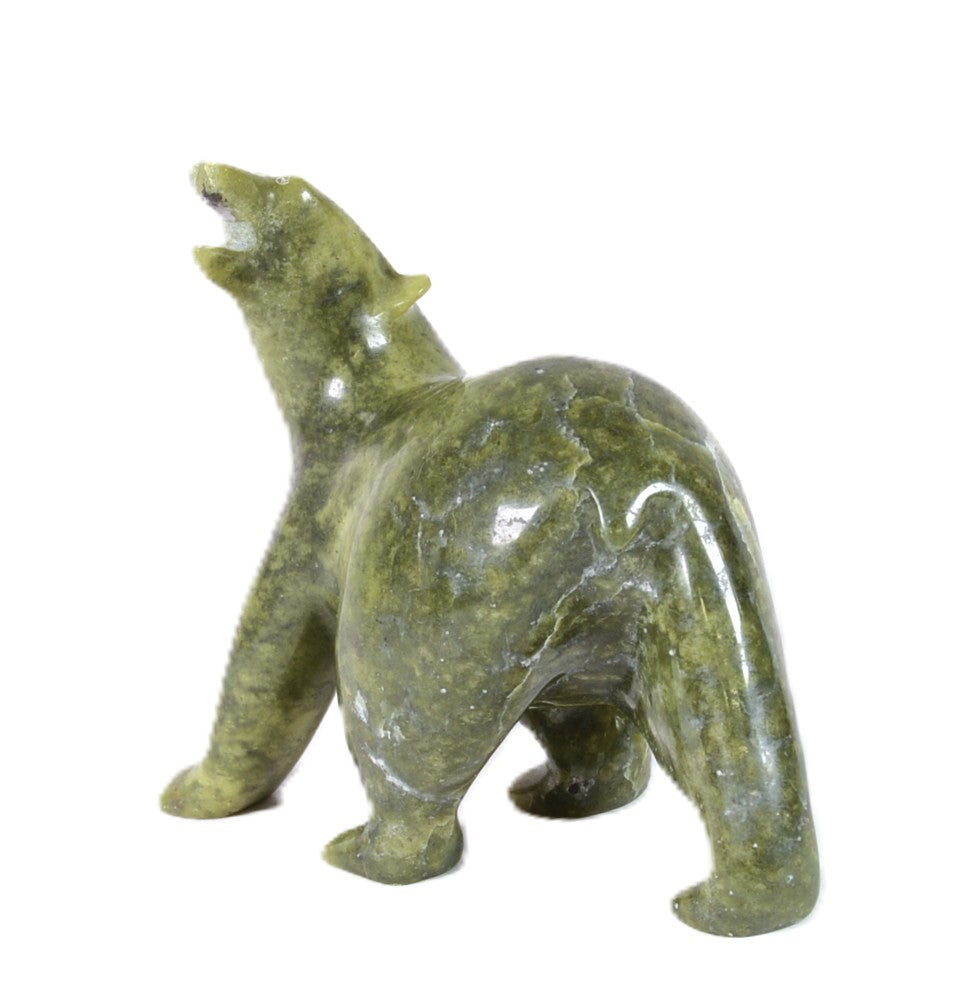 Inuit Green Bear Sculpture By Simeonie
