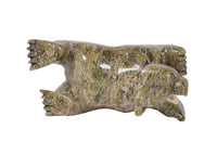Inuit Serpentine Swimming Bear Sculpture By Moe