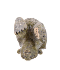 Inuit Serpentine Swimming Bear Sculpture By Moe