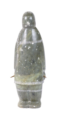 North West Coast Green Serpentine Female Figure Sculpture By Eddie Omnik