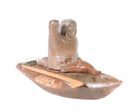 North West Coast Soapstone Figure in Kyak Sculpture By Herb Pelkey