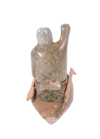 North West Coast Soapstone Figure in Kyak Sculpture By Herb Pelkey