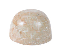 Inuit Brown Soapstone Igloo Sculpture By Eddie Omnik