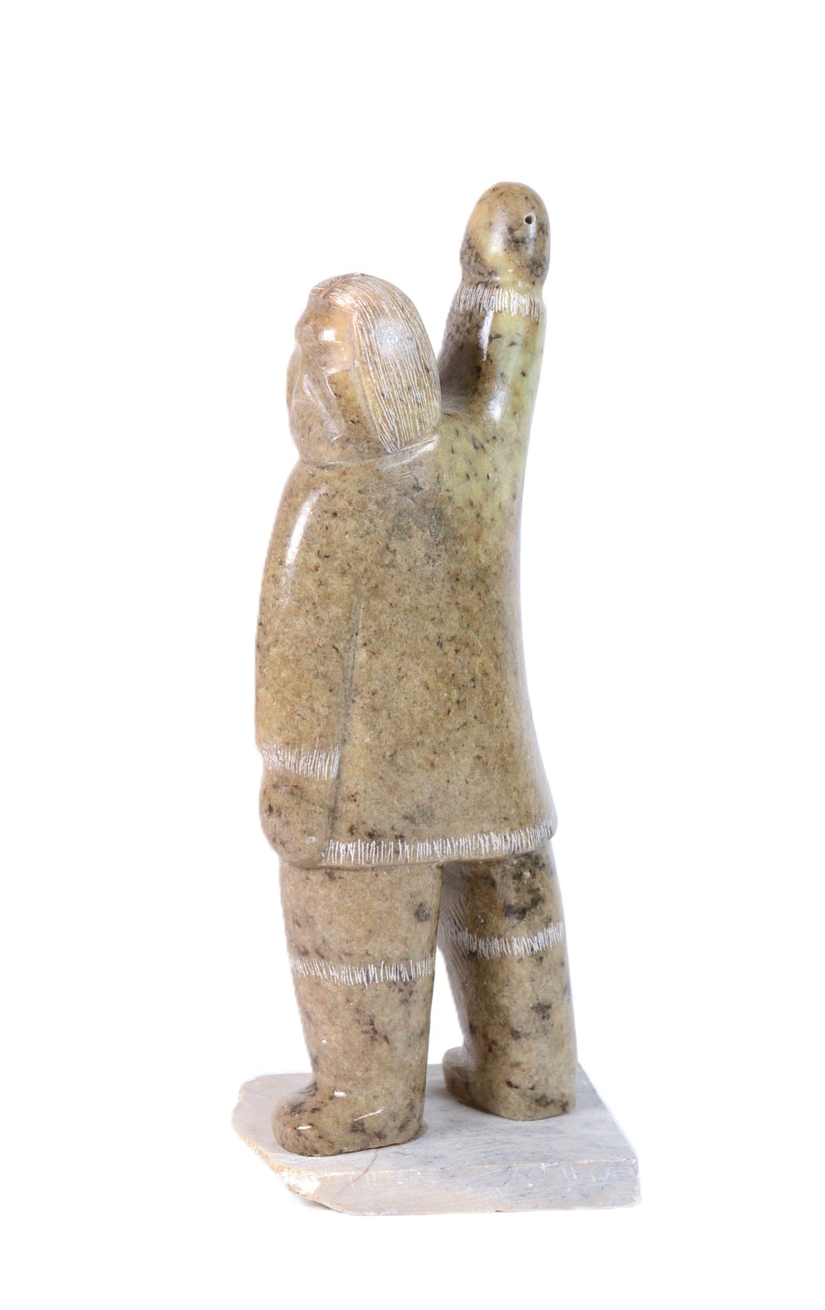 Inuit Male Figure Sculpture By Eddie Omnik