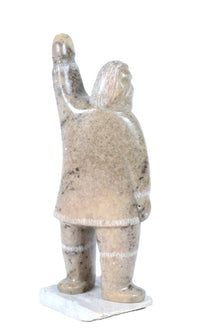 Inuit Male Figure Sculpture By Eddie Omnik