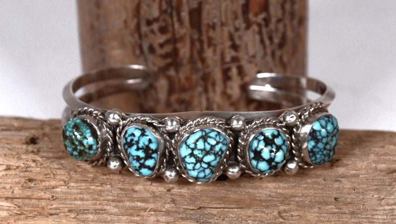 Navajo Sterling Silver and Turquoise Cuff Bracelet