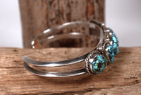 Navajo Sterling Silver and Turquoise Cuff Bracelet