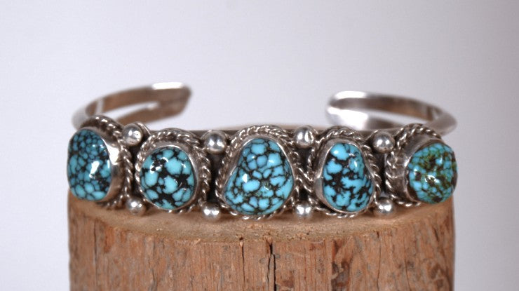 Navajo Sterling Silver and Turquoise Cuff Bracelet