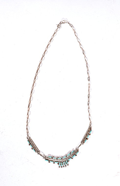 Zuni Pueblo Needlepoint Turquoise Necklace
