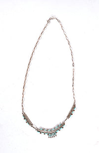 Zuni Pueblo Needlepoint Turquoise Necklace