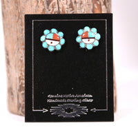 Zuni Pueblo Sunface Stud Earrings