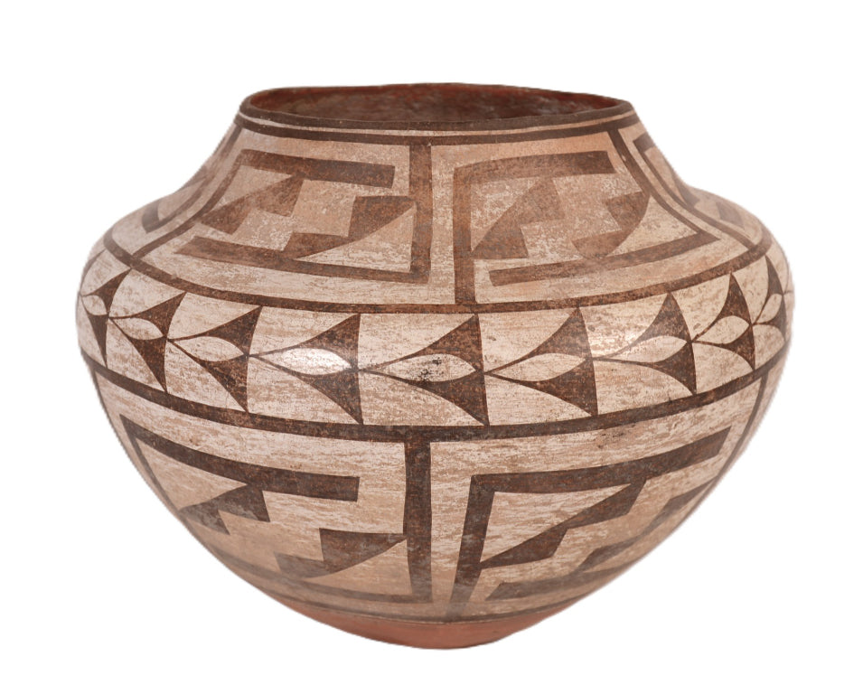 Acoma Pueblo Black on White Olla Pottery Jar