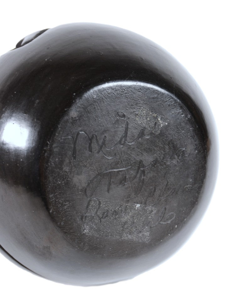 Santa Clara Pueblo Black Wedding Vase Pottery By Mida Tafoya
