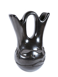 Santa Clara Pueblo Black Wedding Vase Pottery By Mida Tafoya