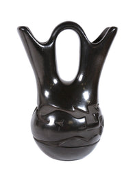 Santa Clara Pueblo Black Wedding Vase Pottery By Mida Tafoya