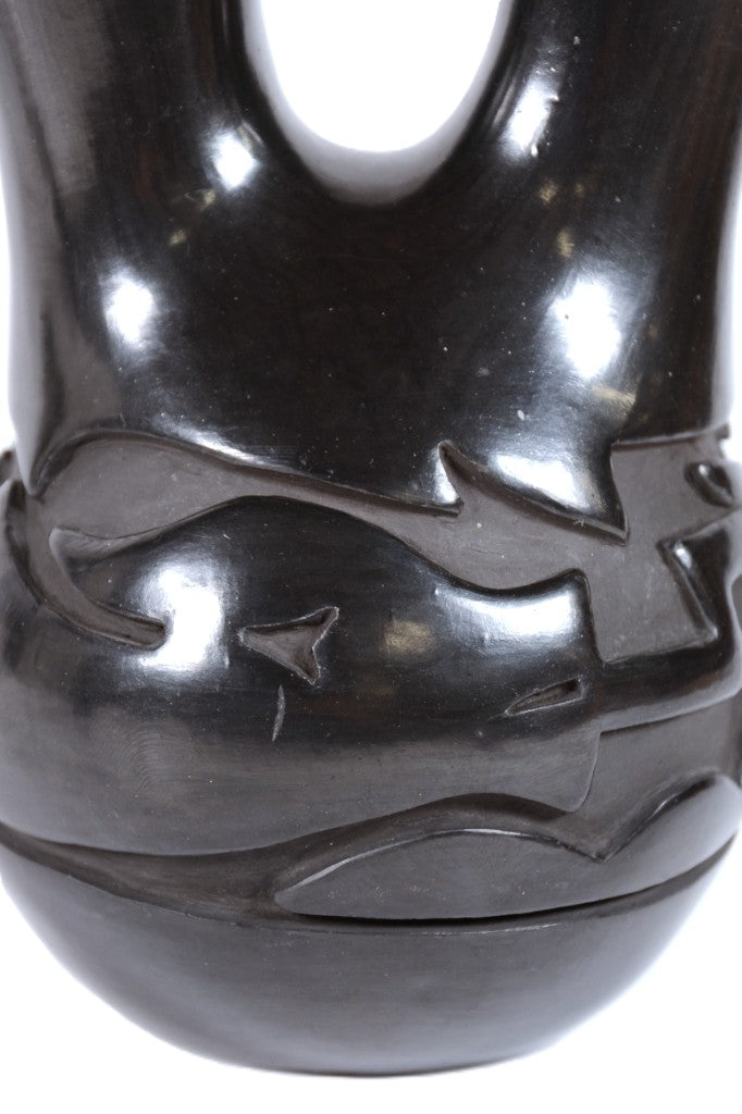 Santa Clara Pueblo Black Wedding Vase Pottery By Mida Tafoya