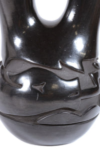 Santa Clara Pueblo Black Wedding Vase Pottery By Mida Tafoya
