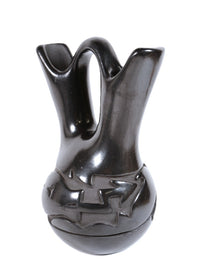 Santa Clara Pueblo Black Wedding Vase Pottery By Mida Tafoya