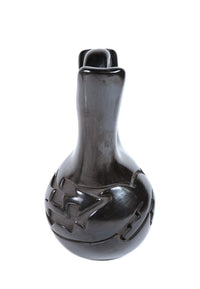 Santa Clara Pueblo Black Wedding Vase Pottery By Mida Tafoya